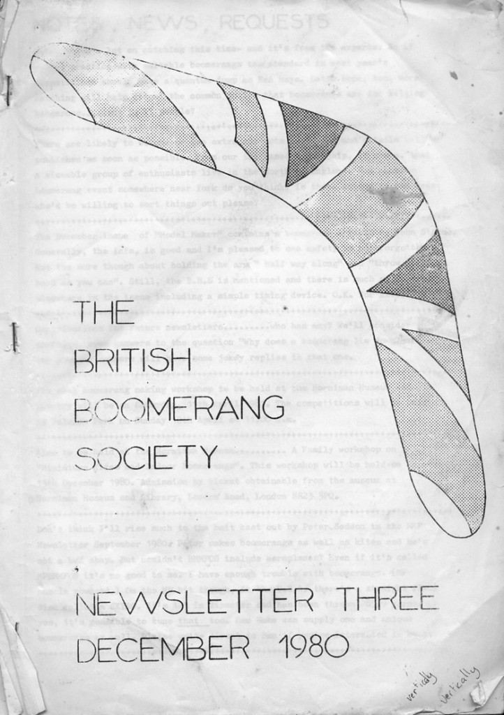 British Boomerang Society Newsletter 1980